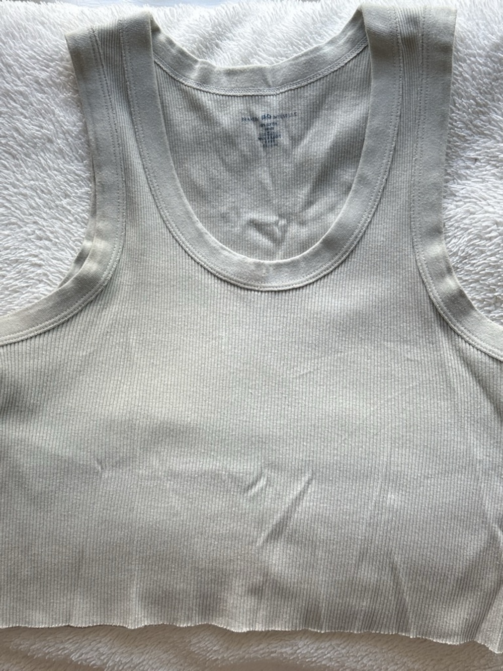 Brandy Melville Cropped Ribbed Tank Top in Light Sage